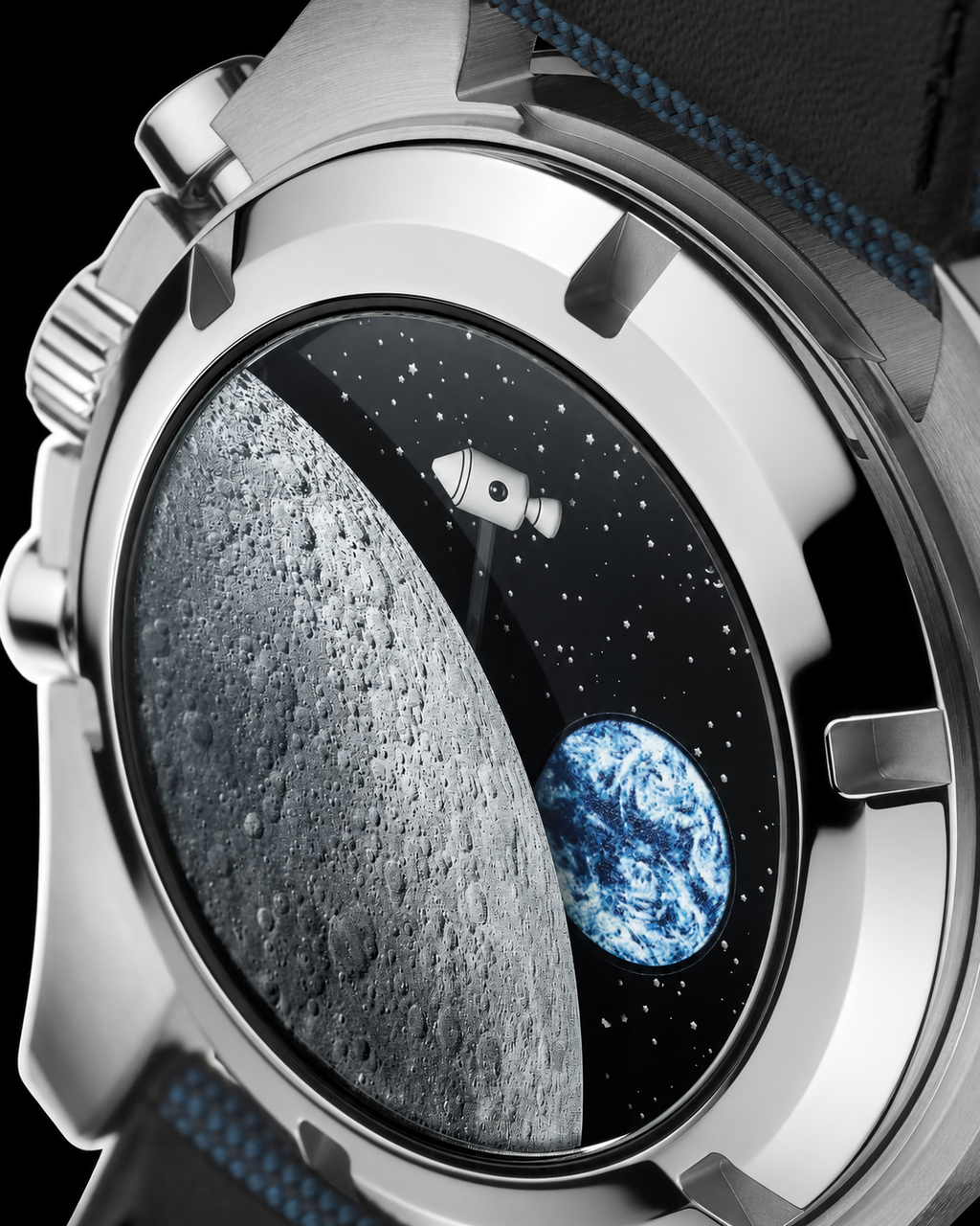 Lunar Chronograph Watch White Blue 42mm