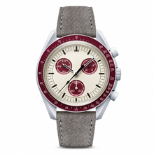 Watch with Gray Suede Strap