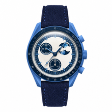 Blue Suede Strap Watch