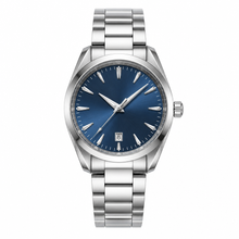 Classic Watch with Turquoise Dial and Stainless Steel Bracelet