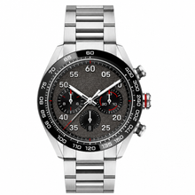 Chronograph Stainless Steel Watch with Dark Gray Dial
