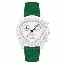Watch with White Case and Green Strap