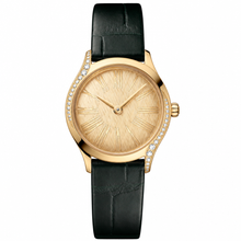 Women's Dress Watch Gold-Tone with Green Leather Strap