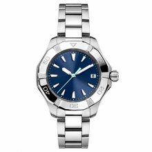 Silver Stainless Steel Watch with Blue Dial