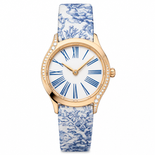 Women's Dress Watch 26mm with Gold-tone Case and Blue Pattern Strap