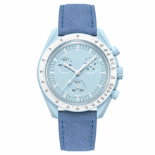 Light Blue Watch with Blue Suede Strap