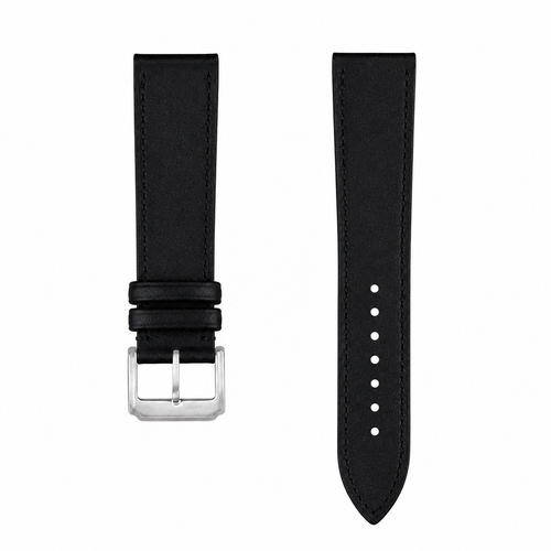 Black leather watch strap 20mm product photo
