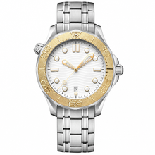 Two-Tone Metal Diver Style Watch with White Dial