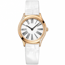 Women's Dress Watch with White Dial and Rose Gold Case