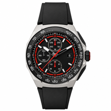Sport Chronograph Watch with Black Dial and Strap