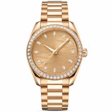 Luxury Dress Watch 38mm Gold Tone with Diamond Accents