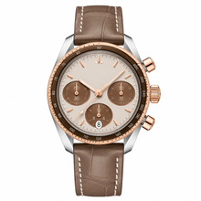 Chronograph Watch 38mm with Brown Leather Strap