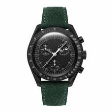 Watch with Dark Green Suede Strap