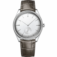 Dress Watch 40mm with Grey Leather Strap and Silver Dial