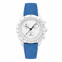 Sport Watch with Blue Suede Strap