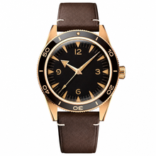 Classic Casual Watch 41mm Gold Case with Brown Leather Strap