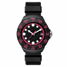Black Sport Watch with Pink Accents