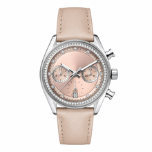 Women's Dress Chronograph Watch with Pink Leather Strap