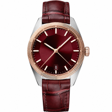 Calendar Dress Watch Burgundy Leather 41mm
