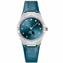 Ladies Small Seconds Watch Teal Leather 34mm