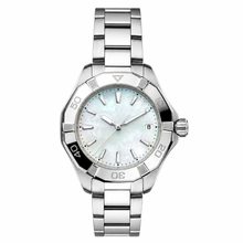 Stainless Steel Sport Watch with Mother-of-Pearl Dial