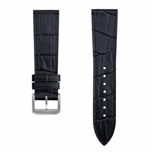 Black Embossed Leather Watch Strap 21mm