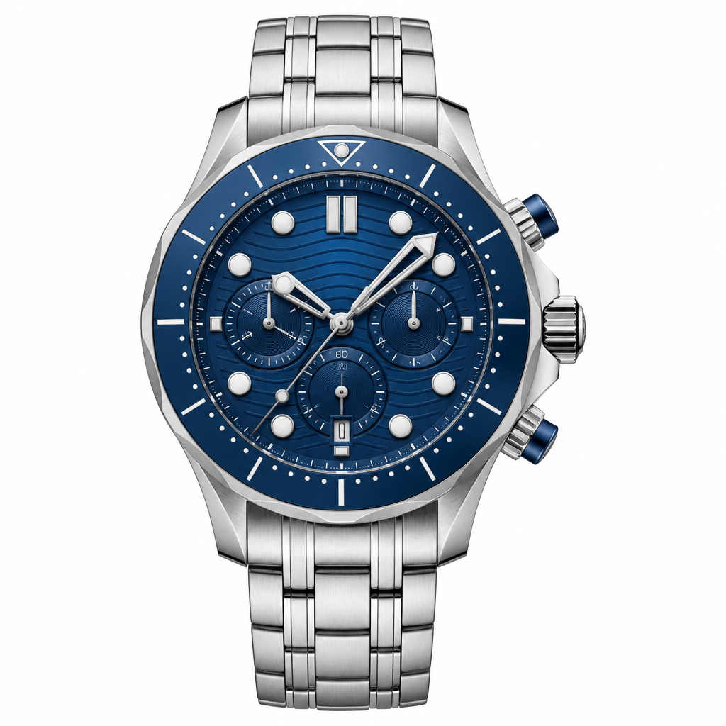 Blue dial stainless steel diver watch 44mm product photo
