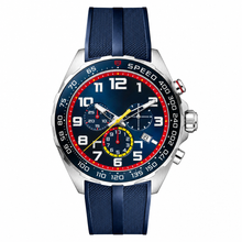 Sport Chronograph Watch Blue Silicone Strap