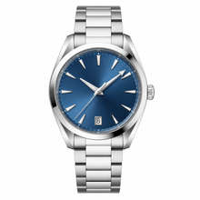 Stainless Steel Watch with Blue Dial