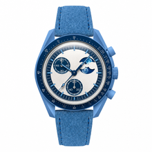 Small Ocean Blue Suede Strap Watch