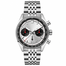 Chronograph Watch with Silver Dial and Metal Bracelet