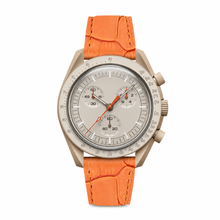 Watch with Orange Embossed Leather Strap