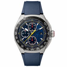 Blue Sport Chronograph Watch with Rubber Strap