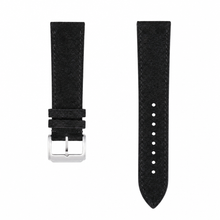 Black Suede Watch Strap with Silver Buckle