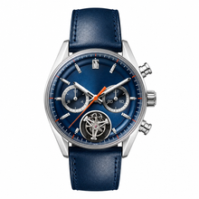 Racing Chronograph Watch Blue Leather Strap