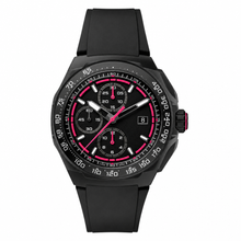 Sport Chronograph Watch with Black Dial and Silicone Strap