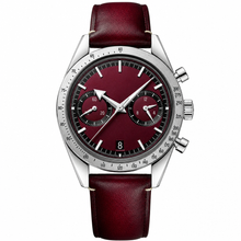 Chronograph Watch Burgundy Dial 41mm