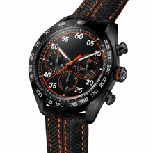 Black and Orange Sport Chronograph Watch