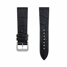Black Embossed Leather Watch Strap 21mm
