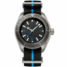 Sport Watch Black and Cyan Fabric Strap 45.5mm