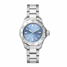 Silver Metal Watch with Blue Dial