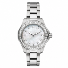 Women's Silver-Tone Dress Watch with Stone Bezel