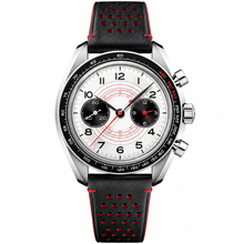 Sport Chronograph Watch 43mm with Black Leather Strap