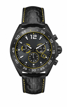 Racing Chronograph Watch Black Leather
