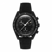 Moon Phase Watch with Black Suede Strap
