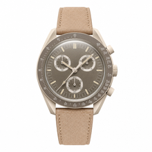 Casual Watch with Beige Suede Strap
