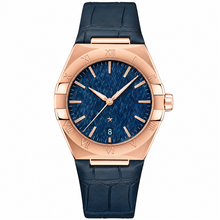 Men's Dress Watch Blue Dial Rose Gold Tone Case 39mm