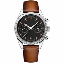 Men's Chronograph Watch Brown Leather 41mm