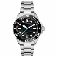 Dive Style Stainless Steel Watch with Black Dial