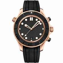 Sport Watch with Rose Gold-Tone Case and Black Rubber Strap